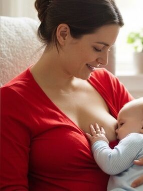 Women's Red Twist-Front Long Sleeve Top by H&M MAMA